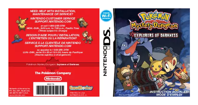 manual for Pokemon Mystery Dungeon - Explorers of Darkness